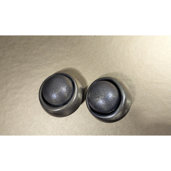 Vintage Bronze Tone Dome Earrings Clips Large 1980's Working Girl Style - Picture 4 of 9